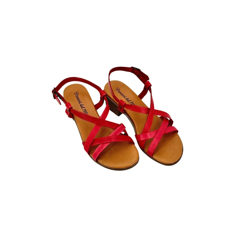 50 Heel Sandal In Red Leather