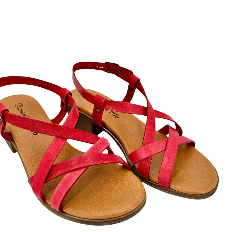 50 Heel Sandal In Red Leather