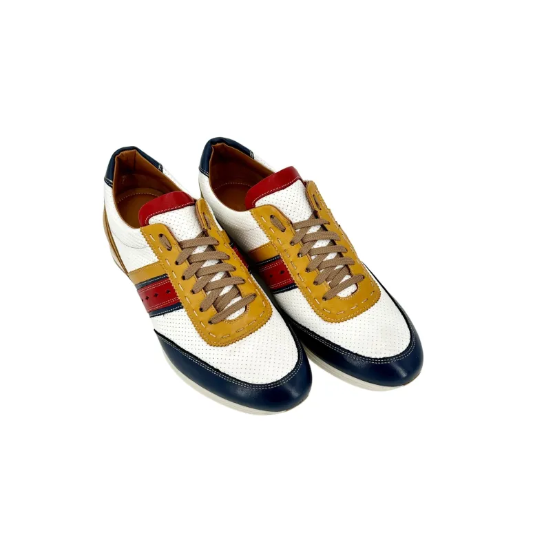 Albert 11 – White, Blue And Ocher Sneaker