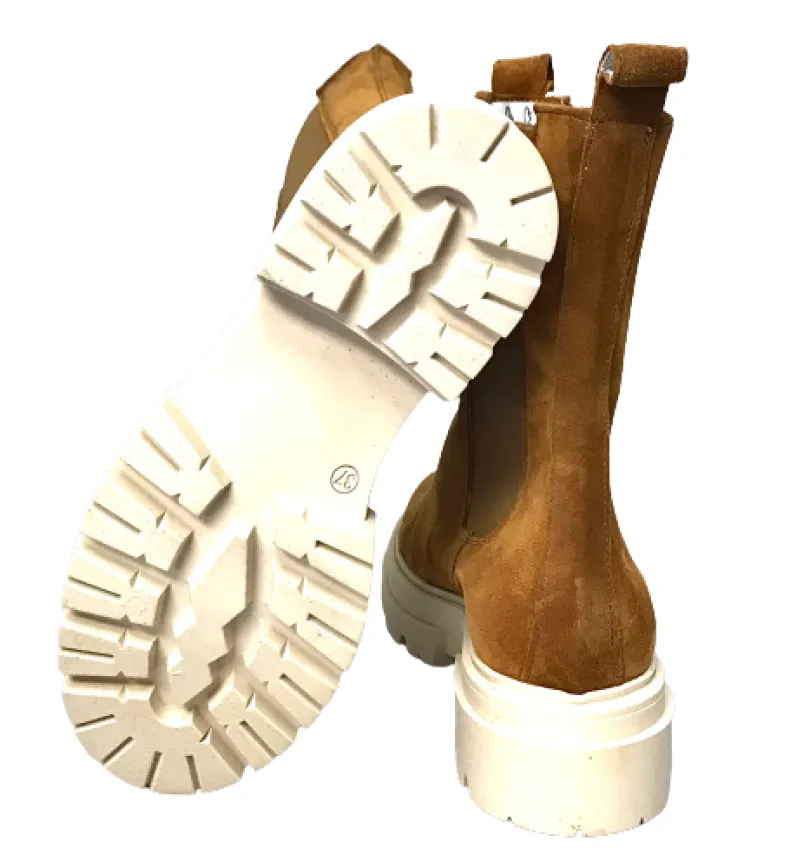 Beatles In Cream-colored Suede Leather