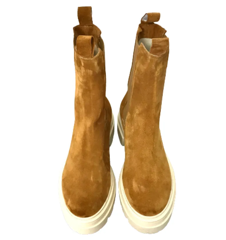 Beatles In Cream-colored Suede Leather