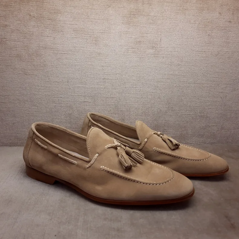 Beige Suede Moccasin