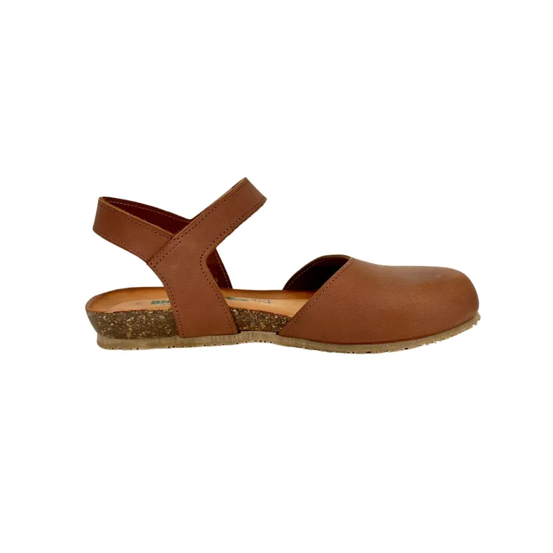 Bionatura Closed Toe Sandal In Brandy Leather
