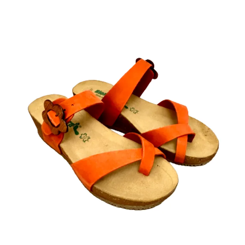 Bionatura Orange Nubuck Thong Slipper