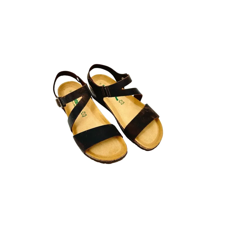 Bionatura Sandal In Vesta Dark Brown Oiled Leather