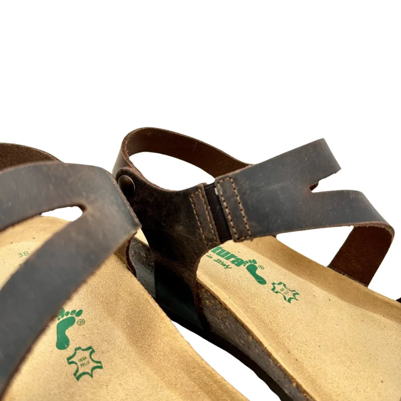 Bionatura Sandal In Vesta Dark Brown Oiled Leather