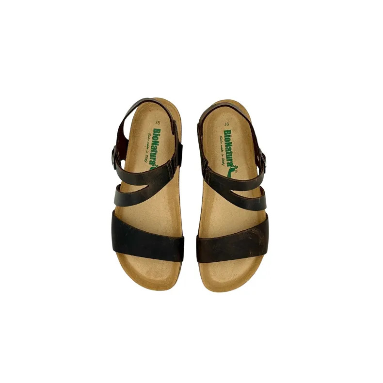 Bionatura Sandal In Vesta Dark Brown Oiled Leather