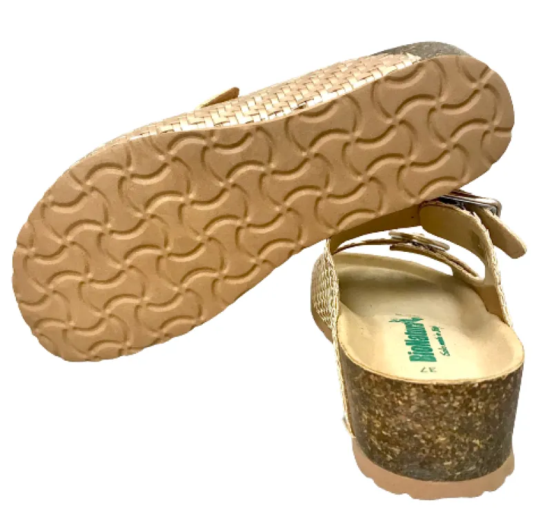 Bionatura Slipper In Powder Pink Woven Leather