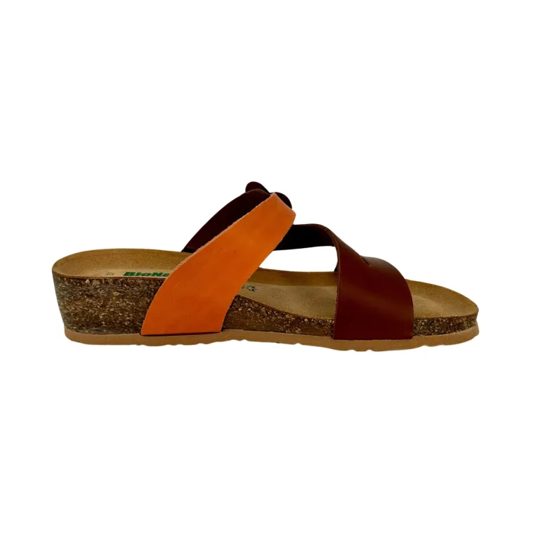 Bionatura Slipper In Brown And Orange Leather