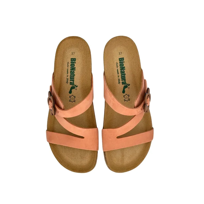 Bionatura Slipper In Peach Nubuck