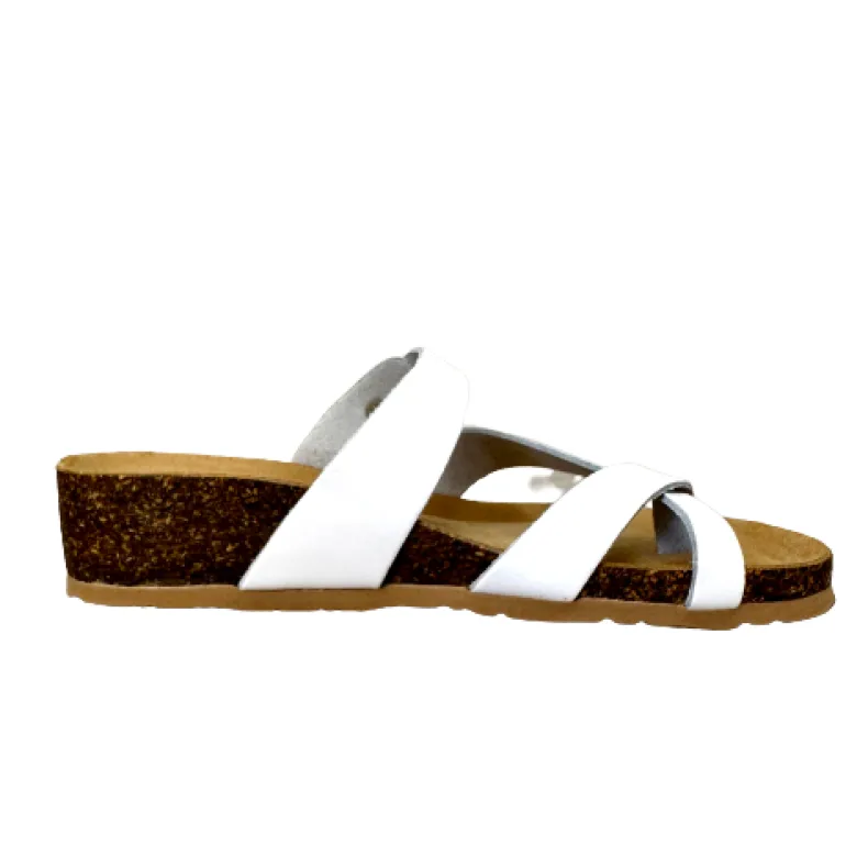 Bionatura Thong Slipper In White Leather