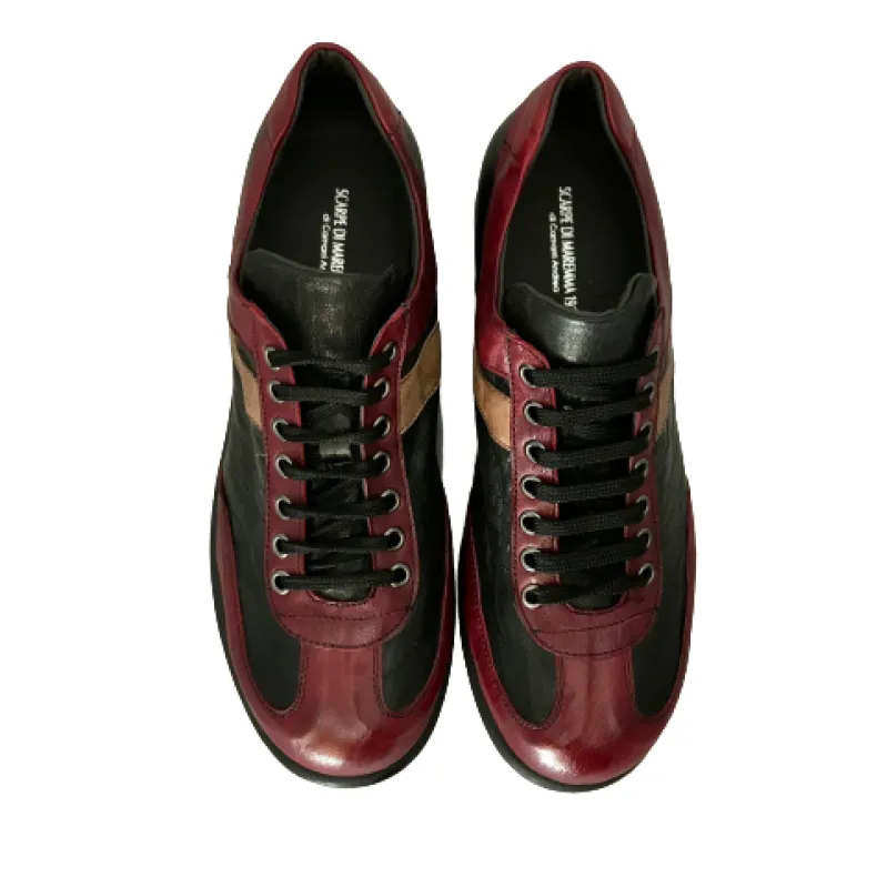 Black / Burgundy Handmade Sneaker