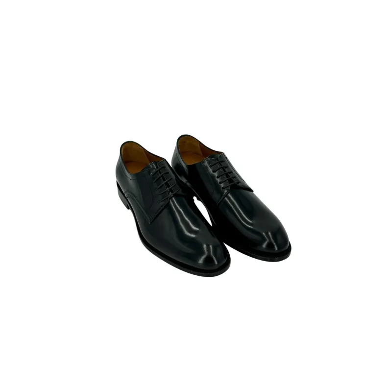 Black Abrasive Handcrafted Lace-up Stitched Blake