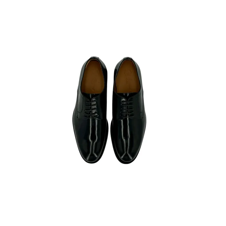 Black Abrasive Handcrafted Lace-up Stitched Blake