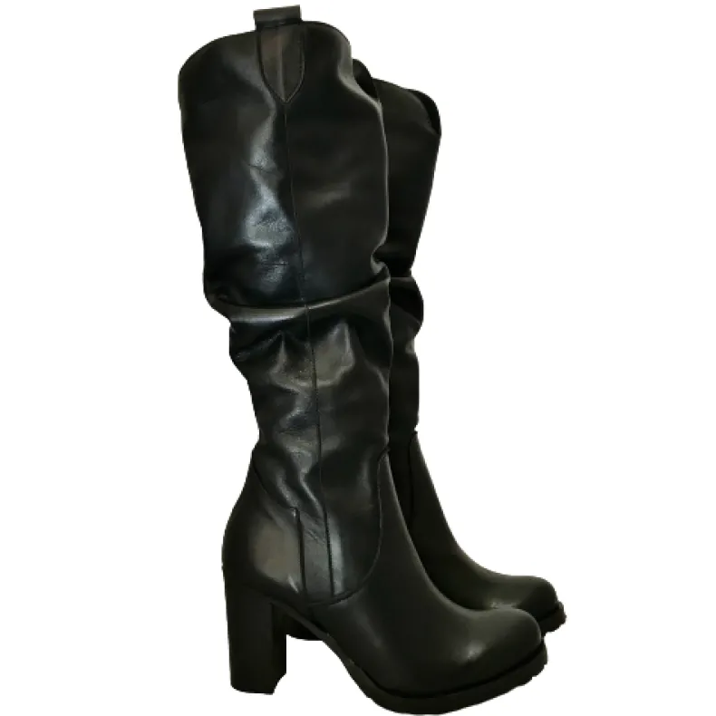 Black Artisan Boot With Heel