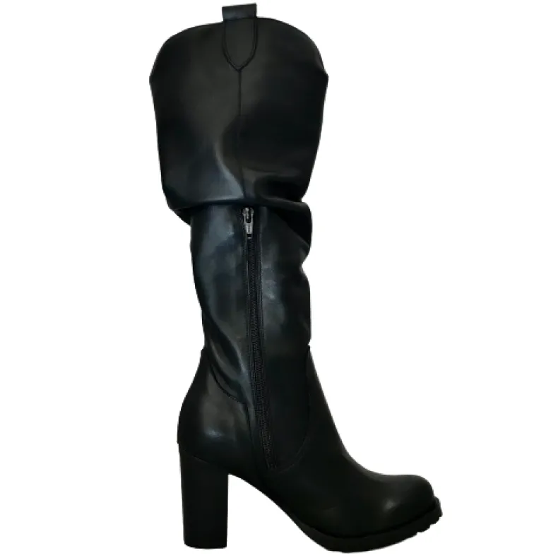 Black Artisan Boot With Heel