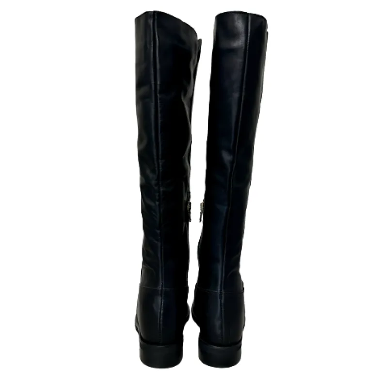 Black Handmade Boot With Internal Wedge