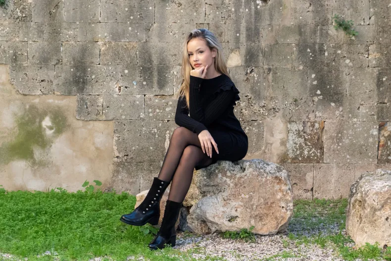 Black Leather Ankle Boot With Camarri 1916 Buttons