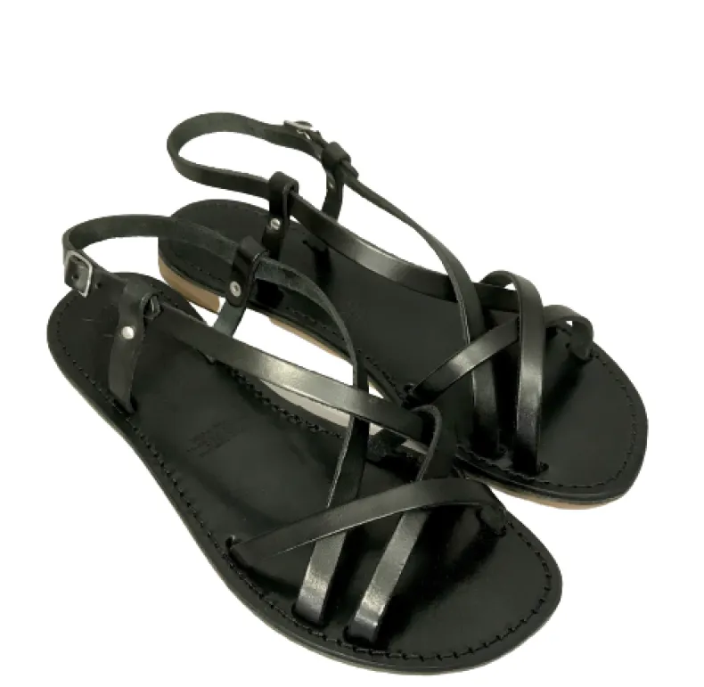 Black Leather Sandal Mod. 6641