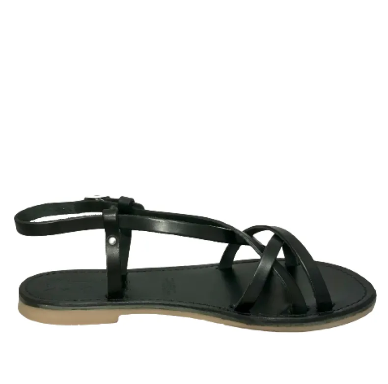Black Leather Sandal Mod. 6641