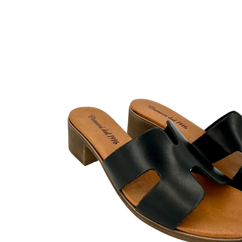 Black Leather Slipper Mod. Hermès