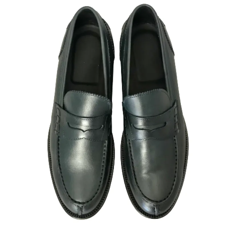 Blue College Moccasin Stitched Blake