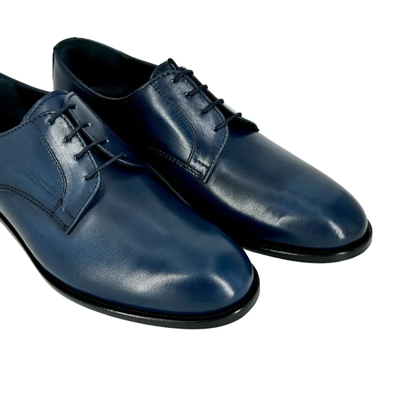 Blue Derby Lace-up, Smooth Upper With Blake Construction
