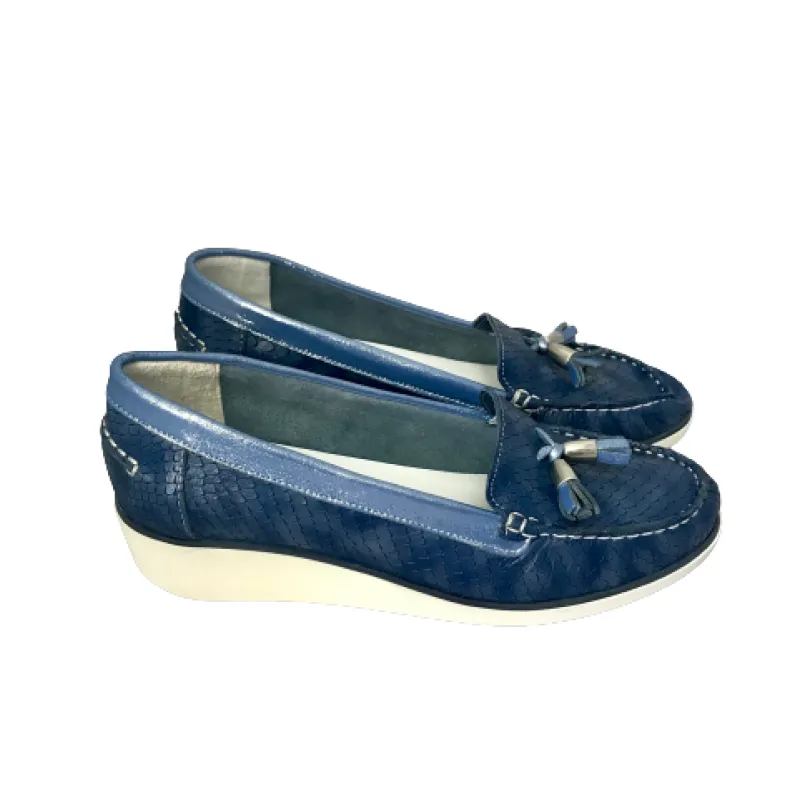 Blue Laminated Moccasin