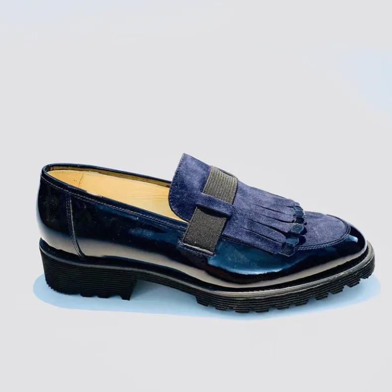 Blue Leather / Suede Moccasin