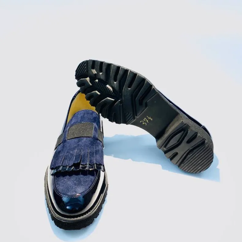 Blue Leather / Suede Moccasin