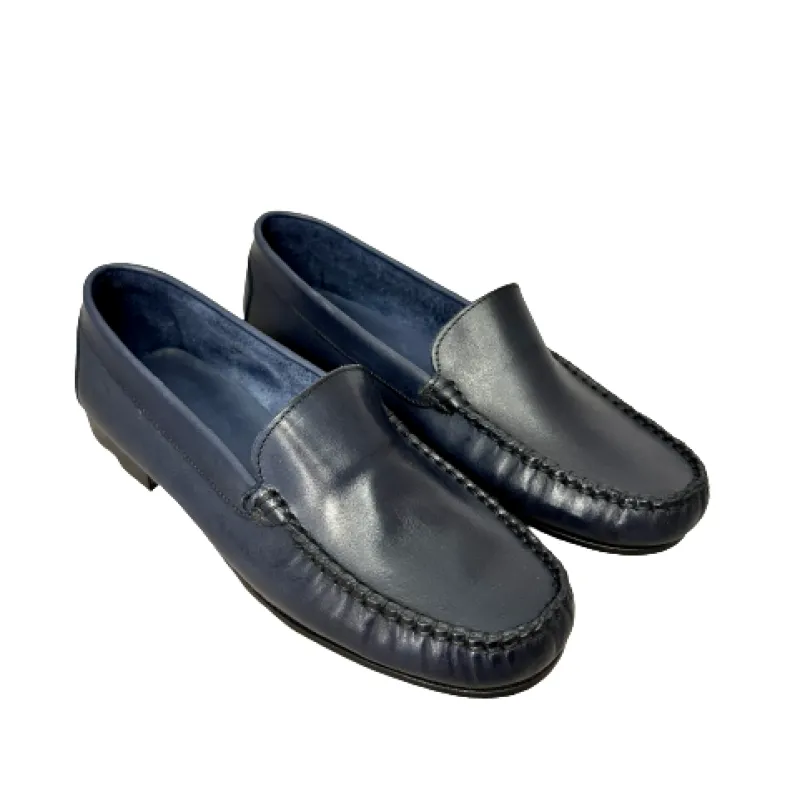 Blue Unlined Handmade Moccasin