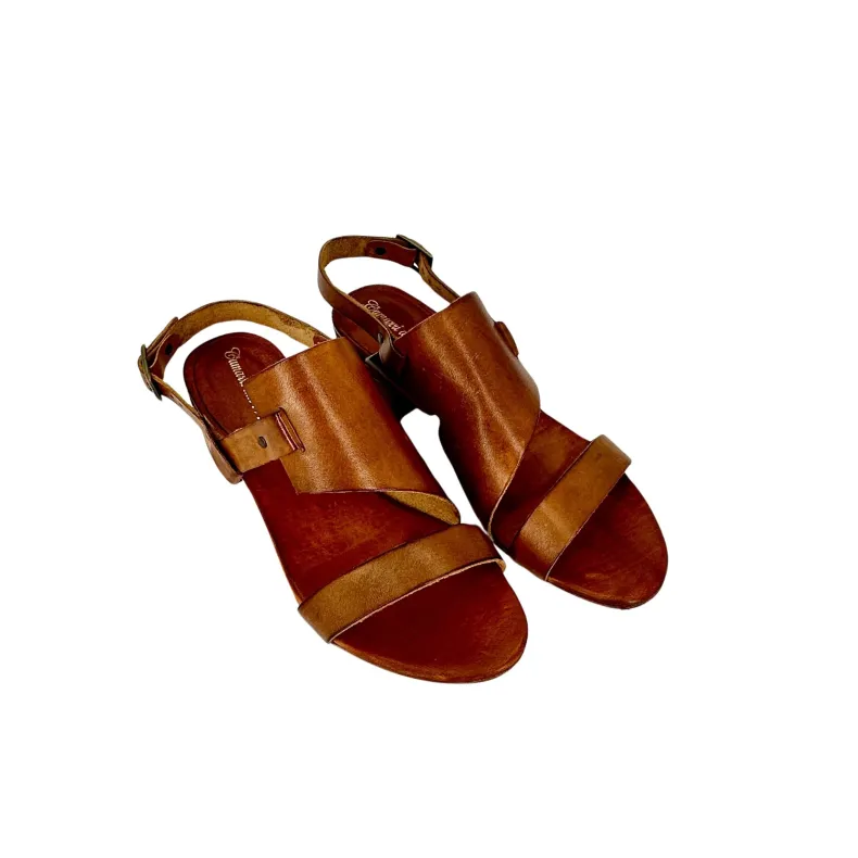 Brown Dipped Leather Sandal
