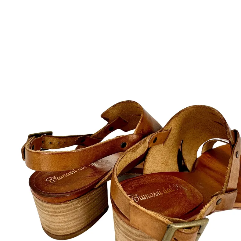 Brown Dipped Leather Sandal