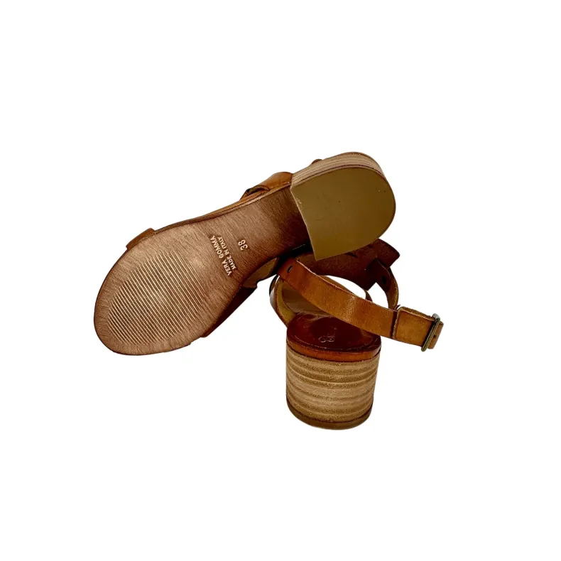 Brown Dipped Leather Sandal