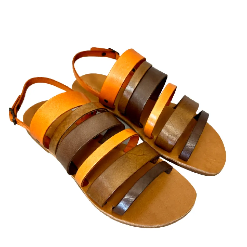 Brown Multicolored Handmade Sandal