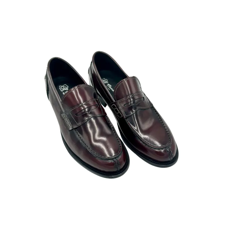 Burgundy Brushed College Moccasin Stitched Blake