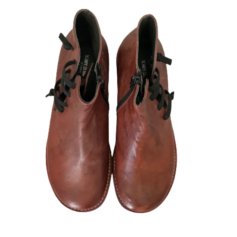 Burgundy Leather Sneakers