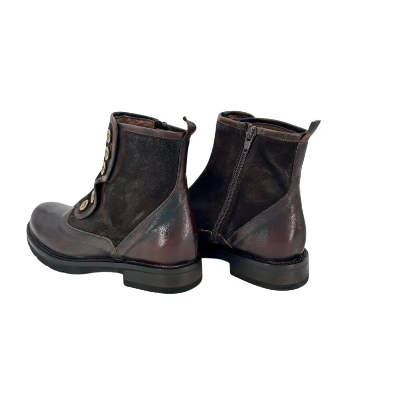 Camarri 1916 Dark Brown Leather And Suede Ankle Boot