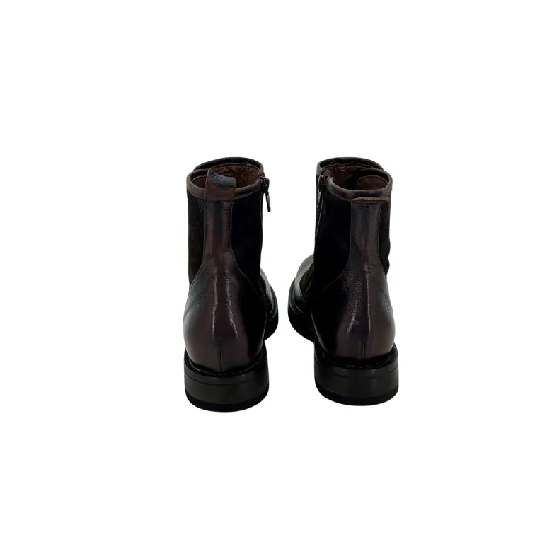 Camarri 1916 Dark Brown Leather And Suede Ankle Boot