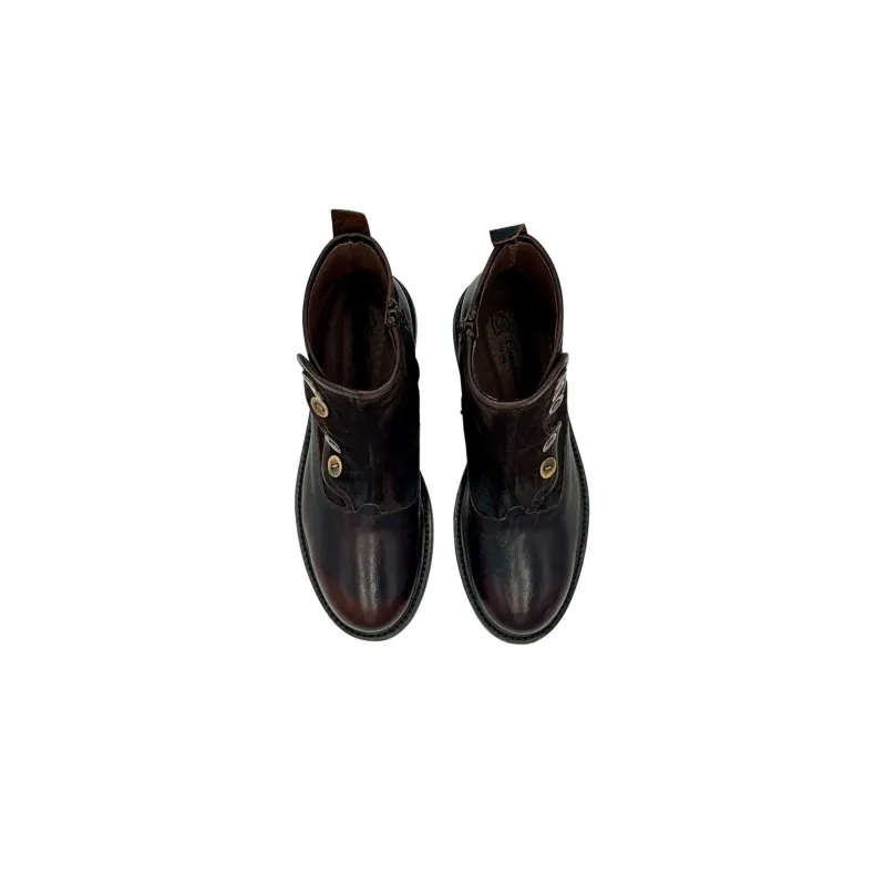 Camarri 1916 Dark Brown Leather And Suede Ankle Boot