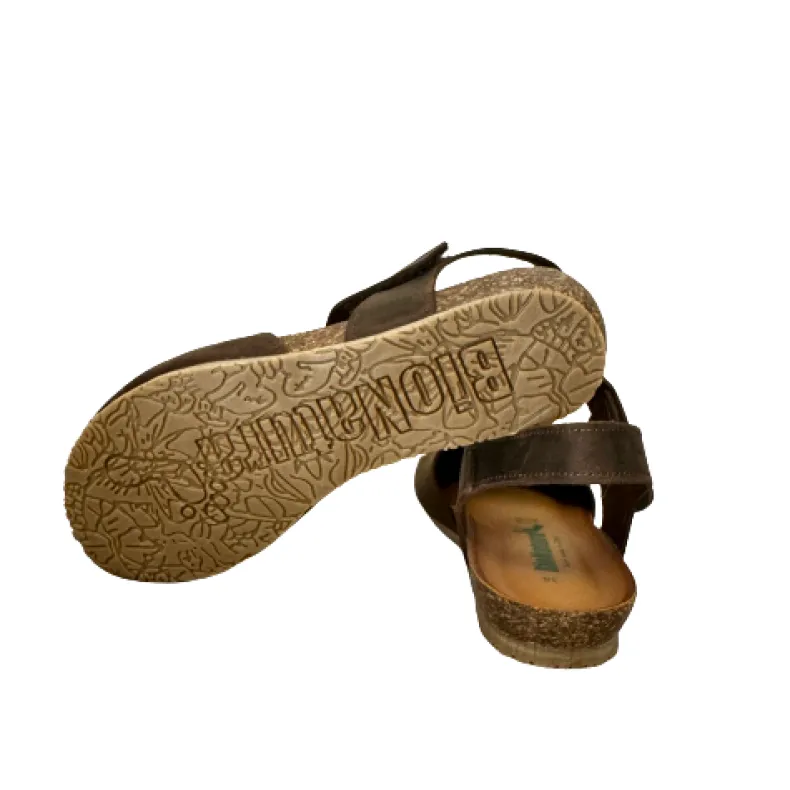 Closed Toe Bionatura Sandal In Dark Brown Oiled Leather