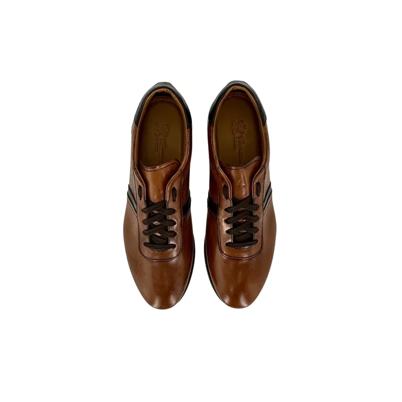 Cognac And Chocolate Sneakers