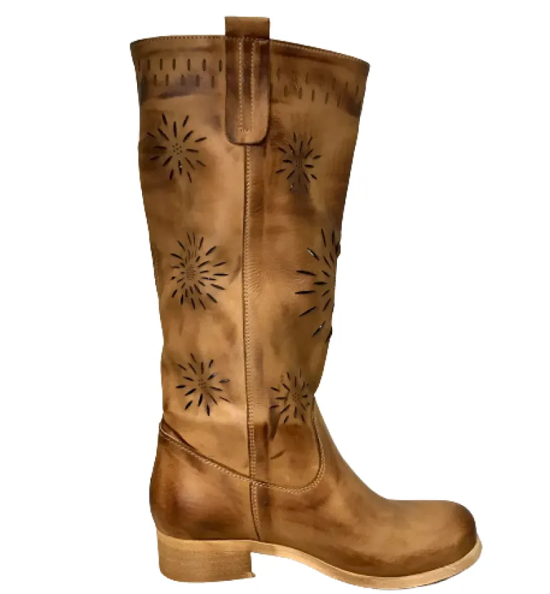 Crafted High Boot Lasered In Brushed Leather Color