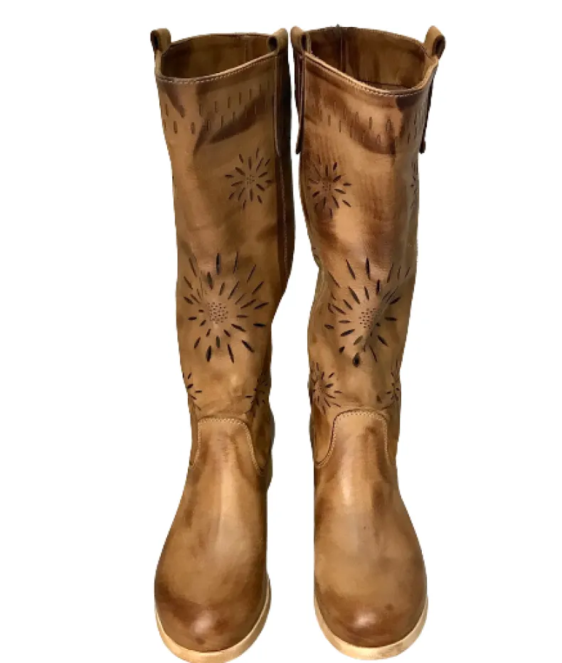 Crafted High Boot Lasered In Brushed Leather Color