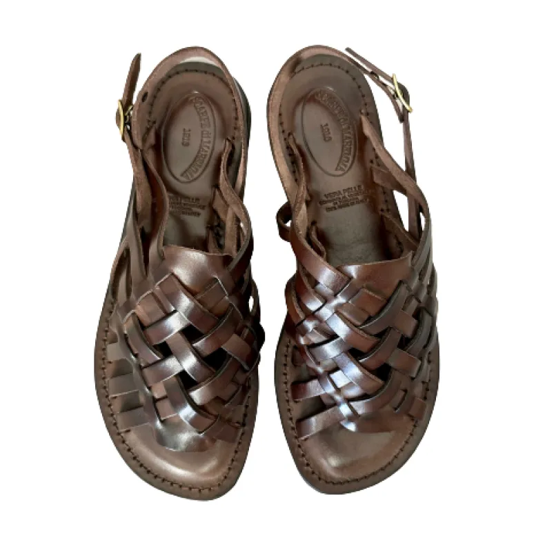Dark Brown Leather Sandal Mod. 9911