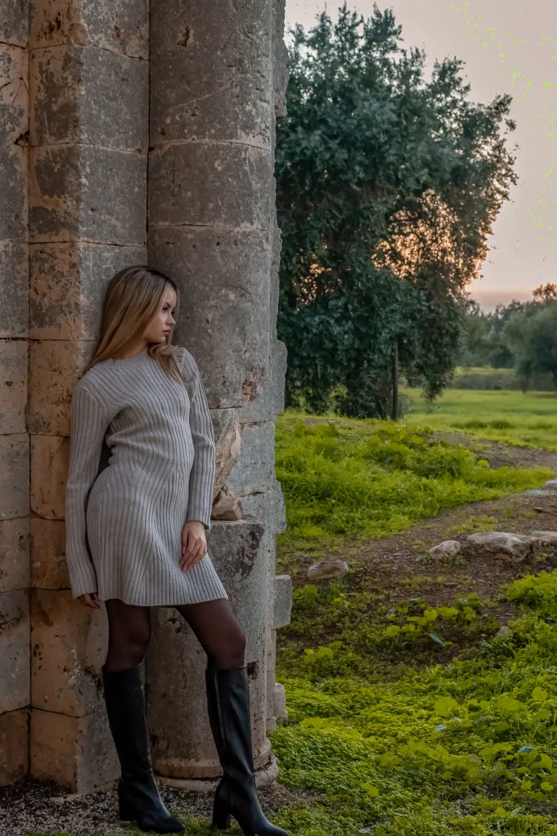 Dark Brown Leather Boot With Heel