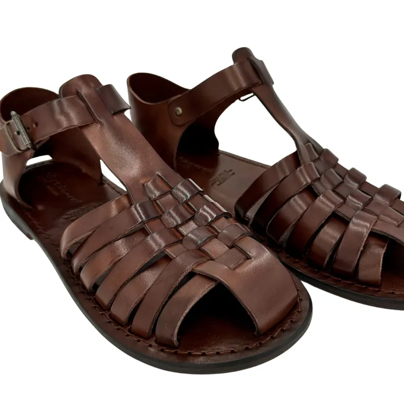 Dark Brown Leather Sandal Mod. 7017