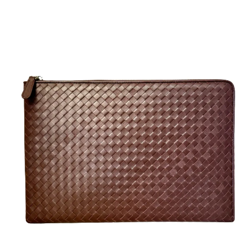 Document Holder In Woven Leather