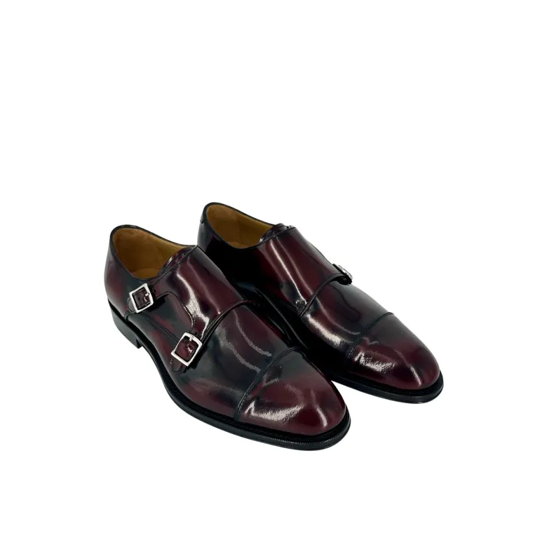 Double Buckle – Burgundy Abraded