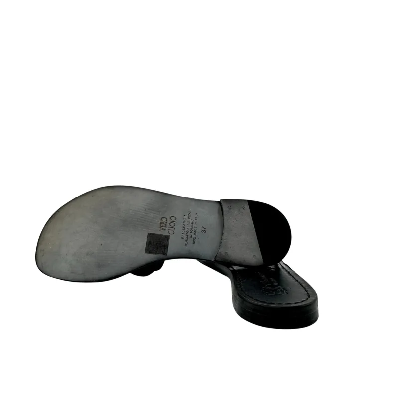 Elena – Black Leather Slipper Mod. Hermès